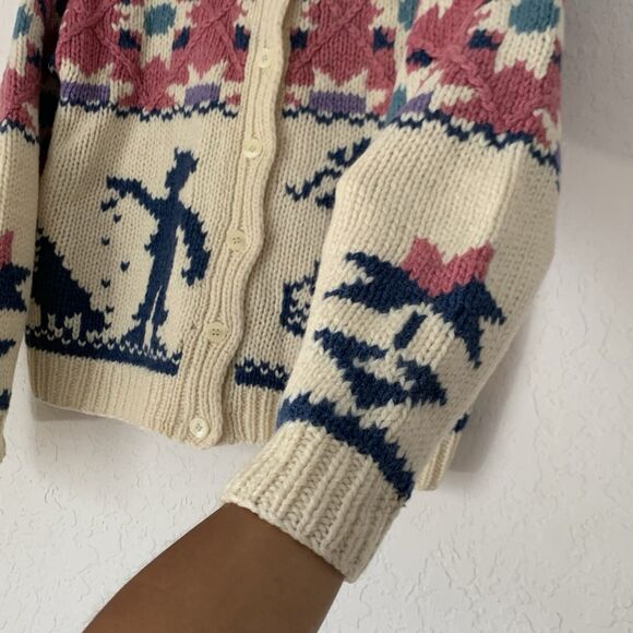 VTG Woolrich Woman Cardigan Sweater S 100% Wool Button Grandma Cottagecore Farm - Picture 5 of 10